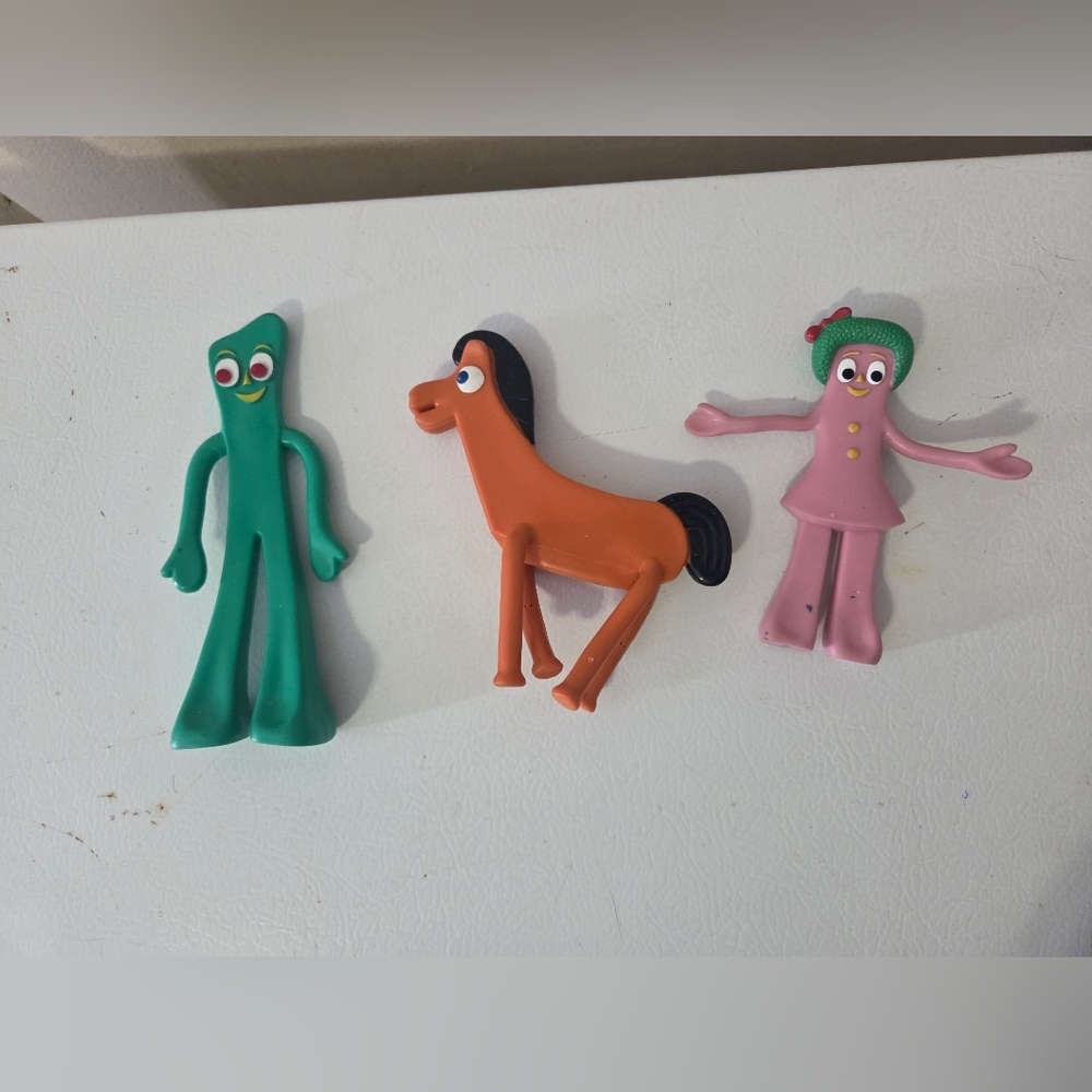 Gumby and Friends Bendable Toy Set  Of 3